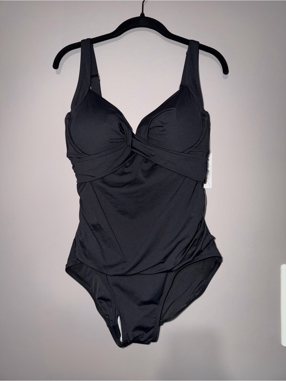 Anne Cole Black One-Piece Swimsuit with Twist-Front Detail